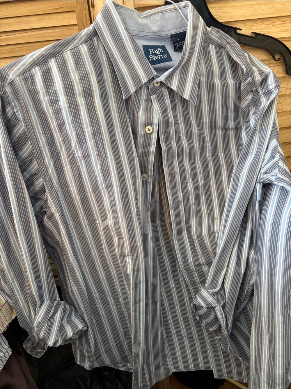 High Sierra Men's Striped Dress Shirt Large